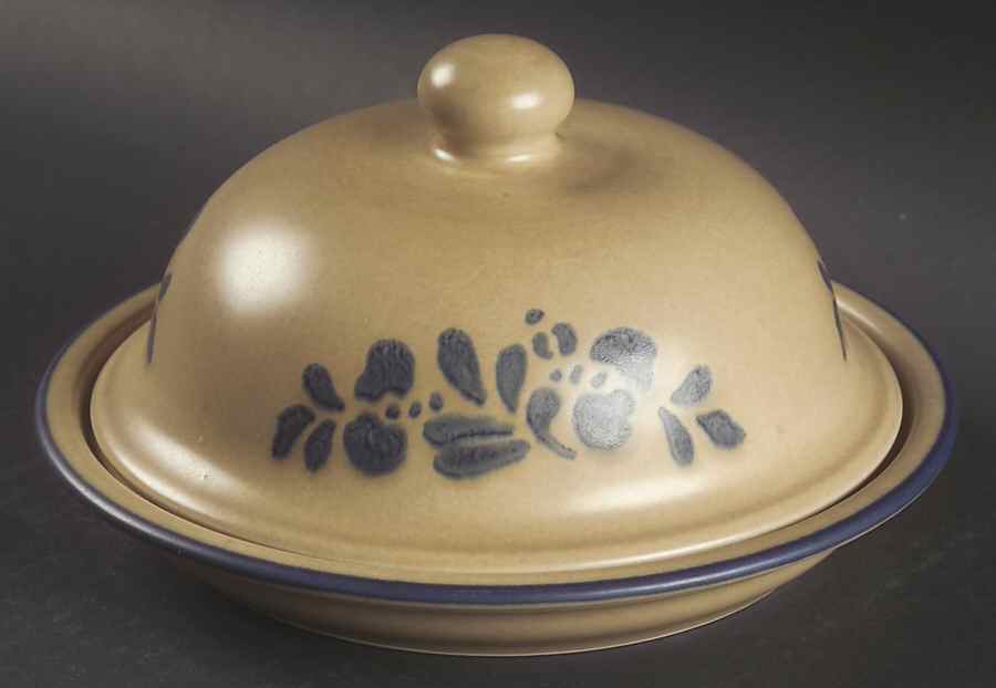 Folk Art Round Covered Butter by Pfaltzgraff-1