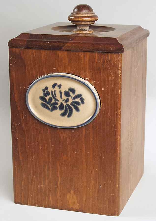 Folk Art Large Canister & Wood Lid by Pfaltzgraff-1