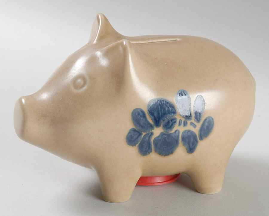 Folk Art Piggy Bank by Pfaltzgraff-1