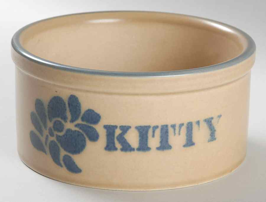 Folk Art Kitty Pet Bowl by Pfaltzgraff-1