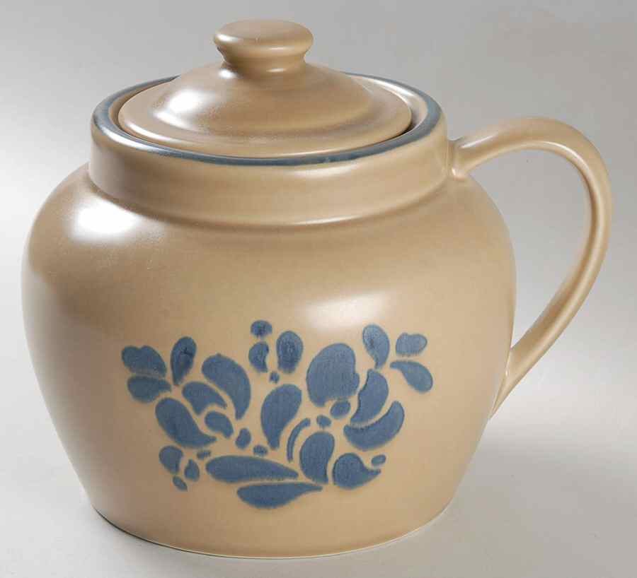 Folk Art Bean Pot & Lid by Pfaltzgraff-1