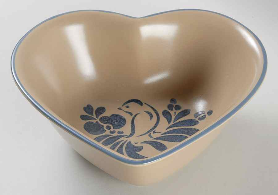 Folk Art 8" Heart Shaped Bowl by Pfaltzgraff-1