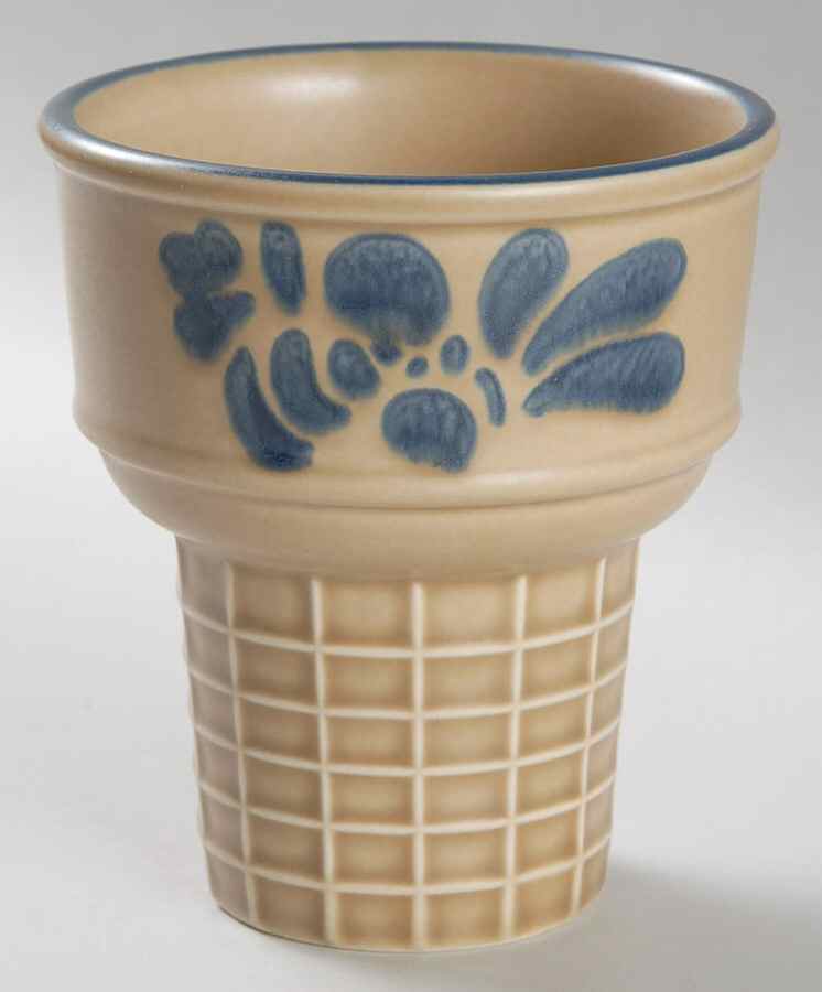 Folk Art Ice Cream Cone Shaped Dish by Pfaltzgraff-1
