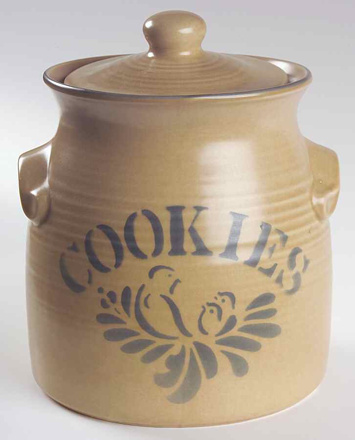 Folk Art Cookie Jar & Lid by Pfaltzgraff-1