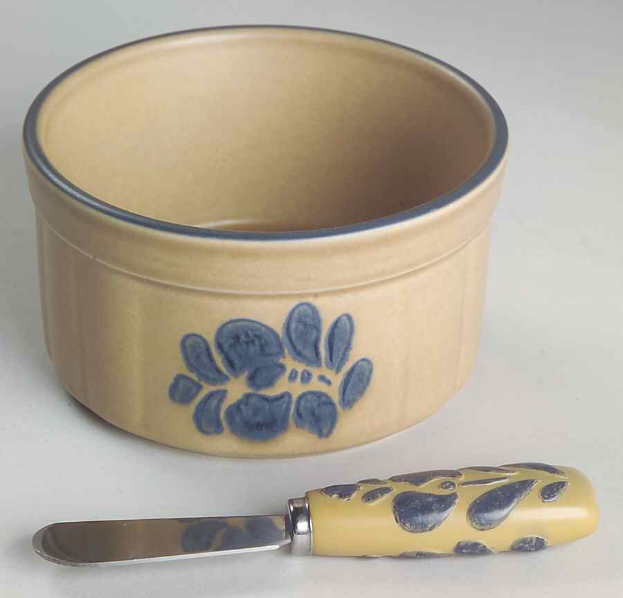 Folk Art Dip Bowl & Spreader Set by Pfaltzgraff-1