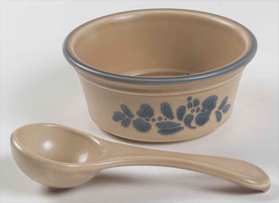 Folk Art Dip/Salsa Crock & Ladle by Pfaltzgraff-1