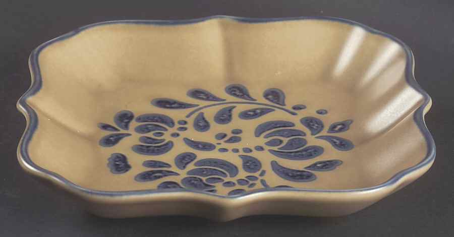 Folk Art 8" Square Fluted Dish by Pfaltzgraff-1