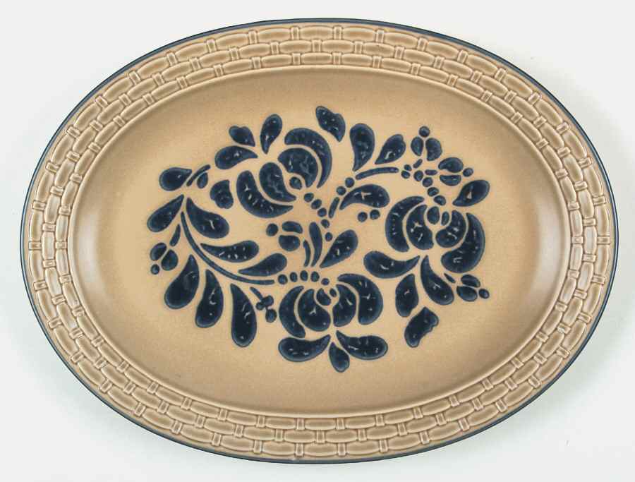 Folk Art 14" Oval Serving Platter by Pfaltzgraff-1