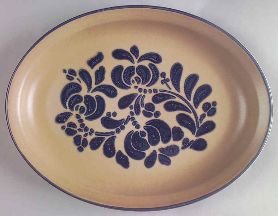 Folk Art 13" Oval Entree Serving Platter by Pfaltzgraff-1