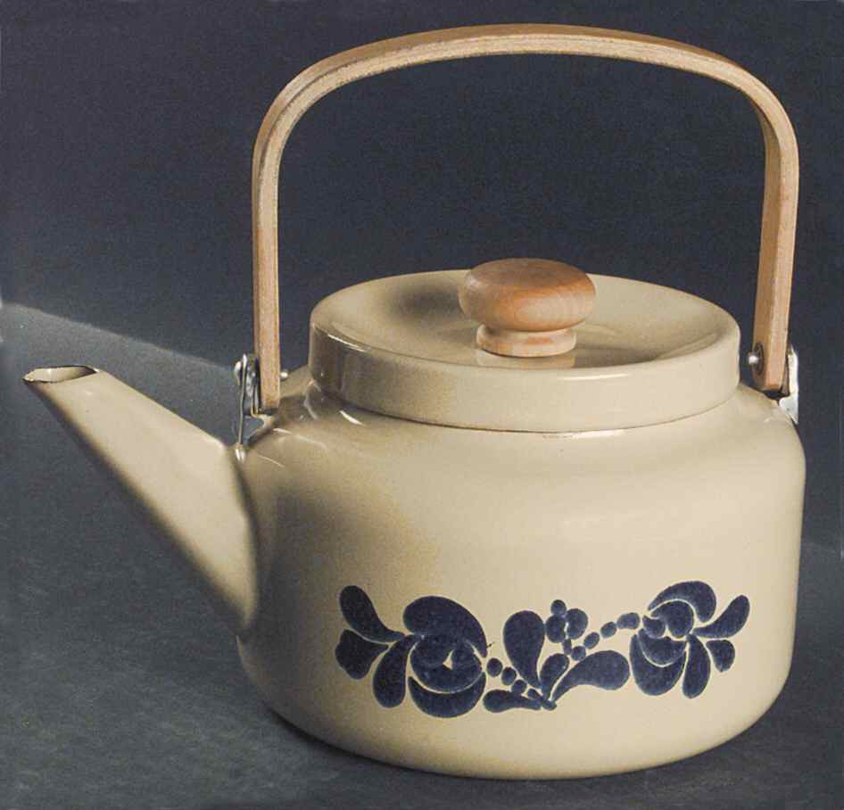 Folk Art Metal Kettle & Lid by Pfaltzgraff-1