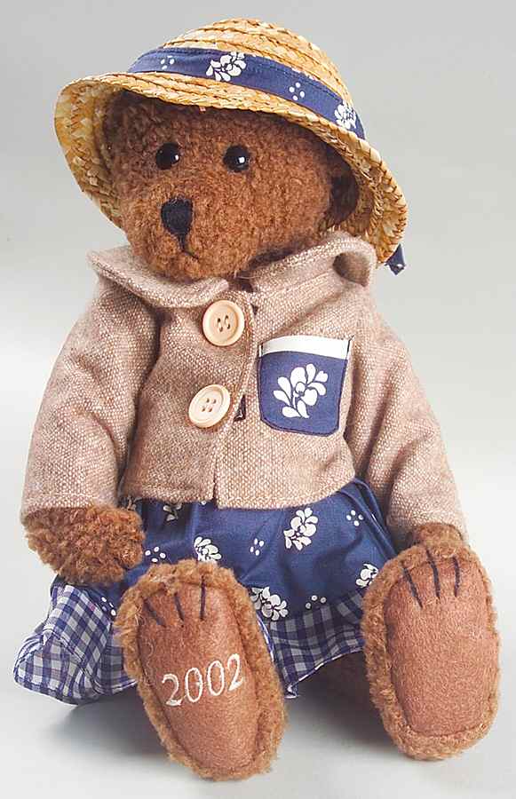 Folk Art Dated Plush Teddy Bear by Pfaltzgraff-1