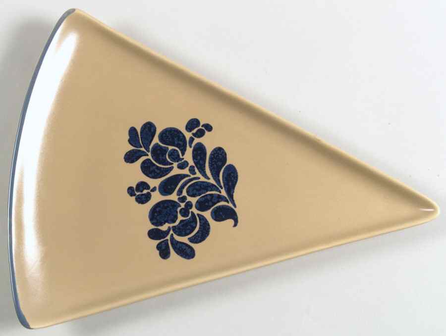 Folk Art Triangular Shape Slice Plate by Pfaltzgraff-1