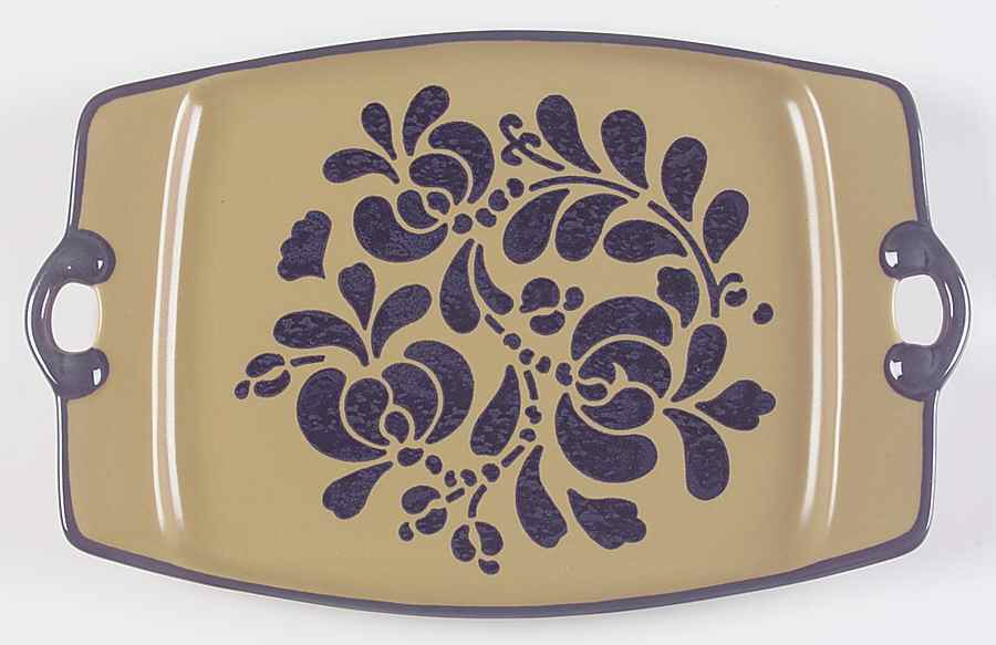 Folk Art 14" Rectangular Serving Platter by Pfaltzgraff-1