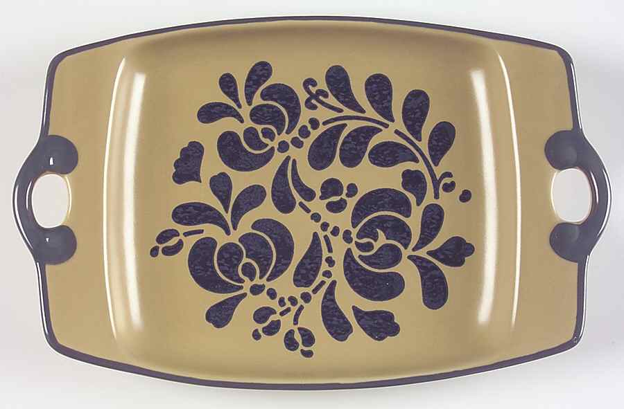 Folk Art 12" Rectangular Serving Platter by Pfaltzgraff-1