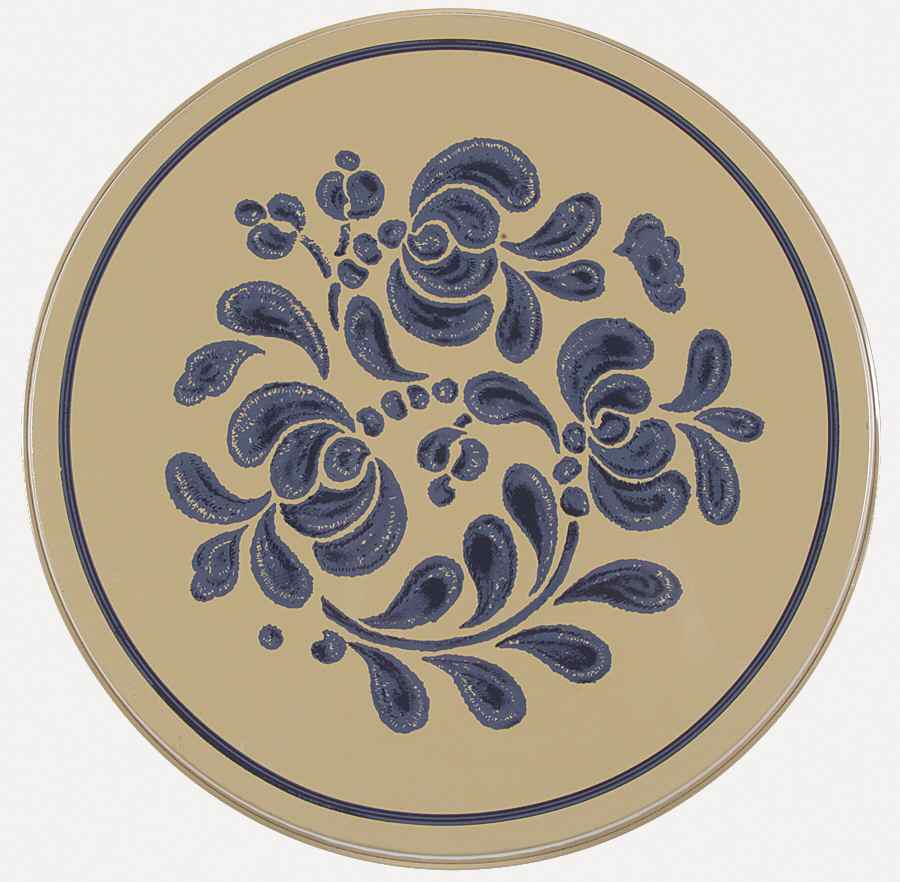 Folk Art 10" Individual Tin Round Stove Cover by Pfaltzgraff-1