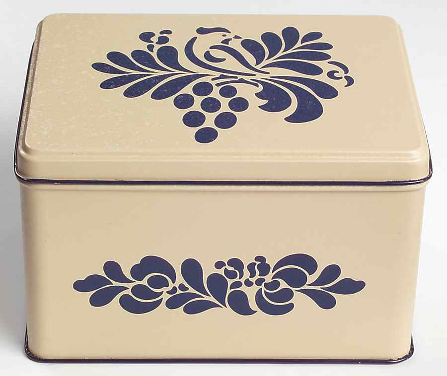 Folk Art Metal Recipe Box & Lid by Pfaltzgraff-1