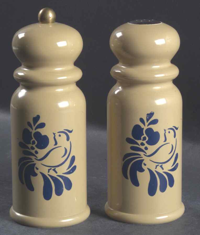 Folk Art Plastic Salt & Pepper Mill Set by Pfaltzgraff-1