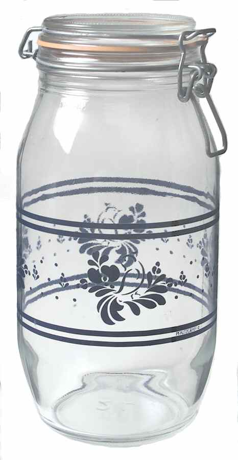 Folk Art Extra Large Glassware Storage Jar & Lid by Pfaltzgraff-1