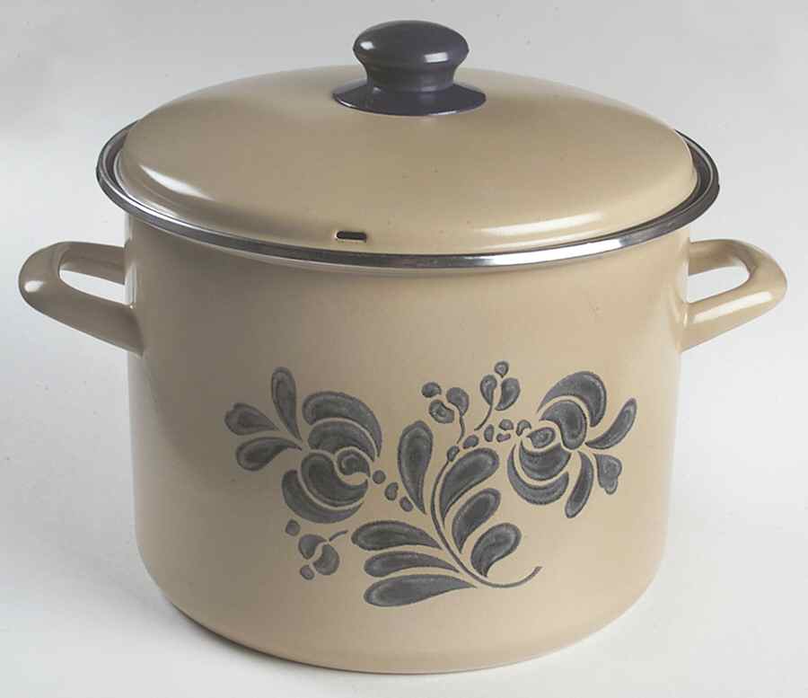 Folk Art 8 Quart Metal Stockpot & Metal Lid by Pfaltzgraff-1