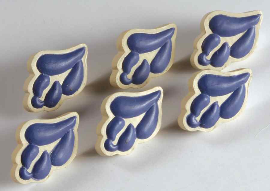 Folk Art Set of 6 Push Pins by Pfaltzgraff-1