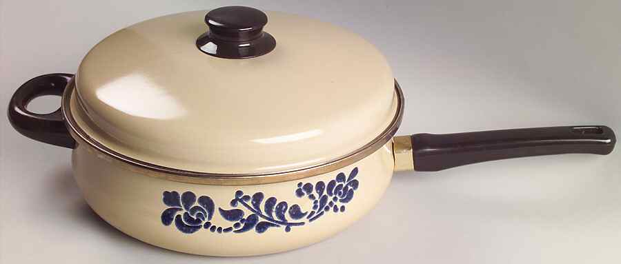 Folk Art 10" Metal Skillet & Lid by Pfaltzgraff-1