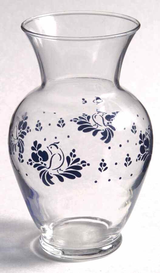 Folk Art 5" Glassware Vase by Pfaltzgraff-1