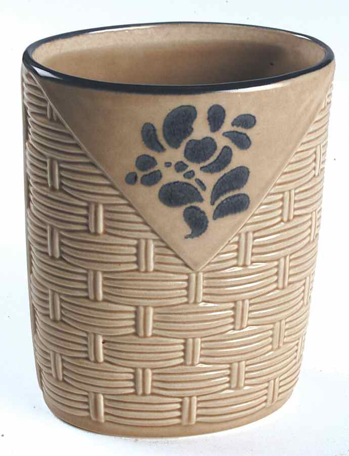 Folk Art Basketweave Utensil Holder by Pfaltzgraff-1