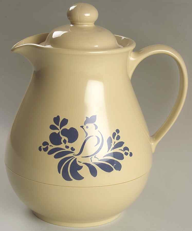 Folk Art Plastic Thermos/Carafe & Lid by Pfaltzgraff-1