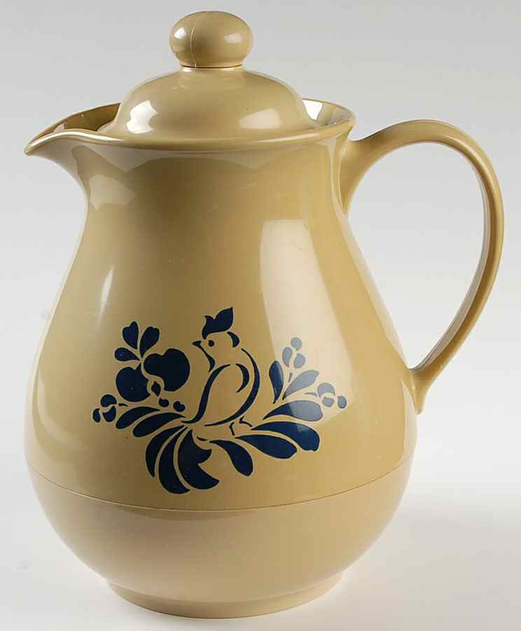 Folk Art Plastic Thermos/Carafe & Lid by Pfaltzgraff-1