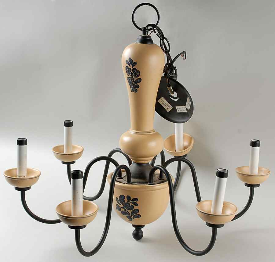 Folk Art 6-Light Chandelier by Pfaltzgraff-1