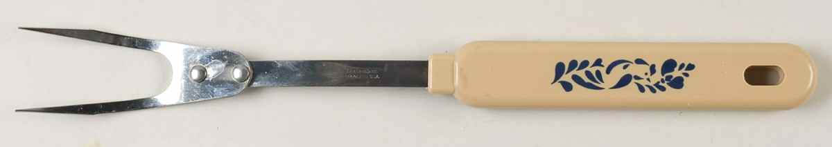 Folk Art Carving Fork with Stainless Prongs by Pfaltzgraff-1