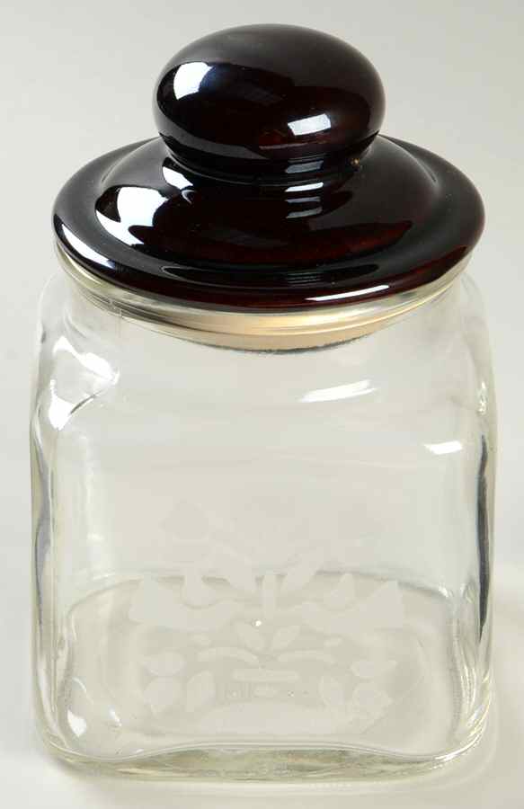 Folk Art 4" Glassware Storage Jar & Lid by Pfaltzgraff-1