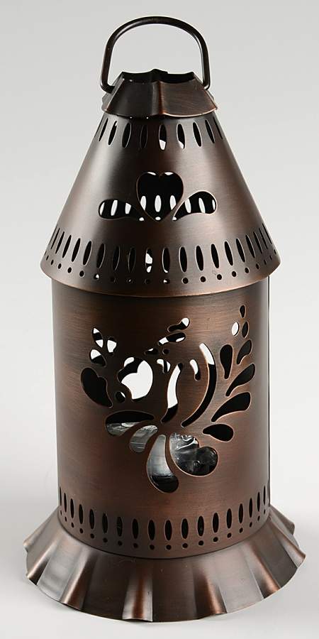 Folk Art Hanging Metal Votive Lantern by Pfaltzgraff-1