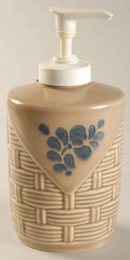 Folk Art Basketweave Lotion Dispenser by Pfaltzgraff-1