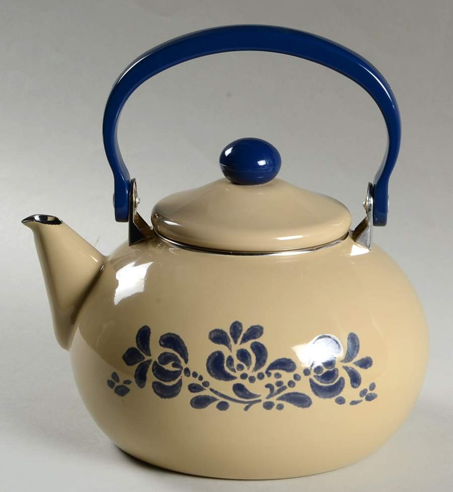 Folk Art Metal Kettle & Lid by Pfaltzgraff-1