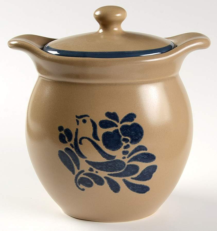 Folk Art Brown Sugar Crock by Pfaltzgraff-1