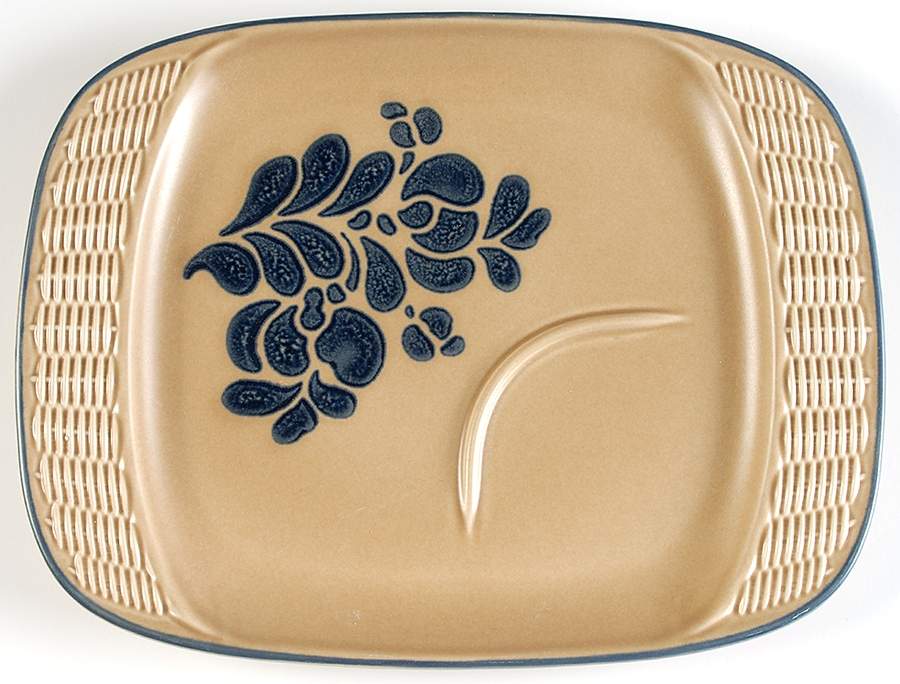 Folk Art Rectangular Basketweave Snack Tray by Pfaltzgraff-1
