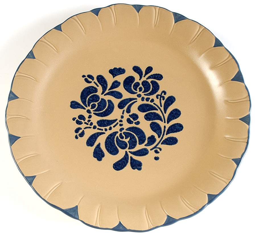 Folk Art 13" Flower Round Serving Platter by Pfaltzgraff-1