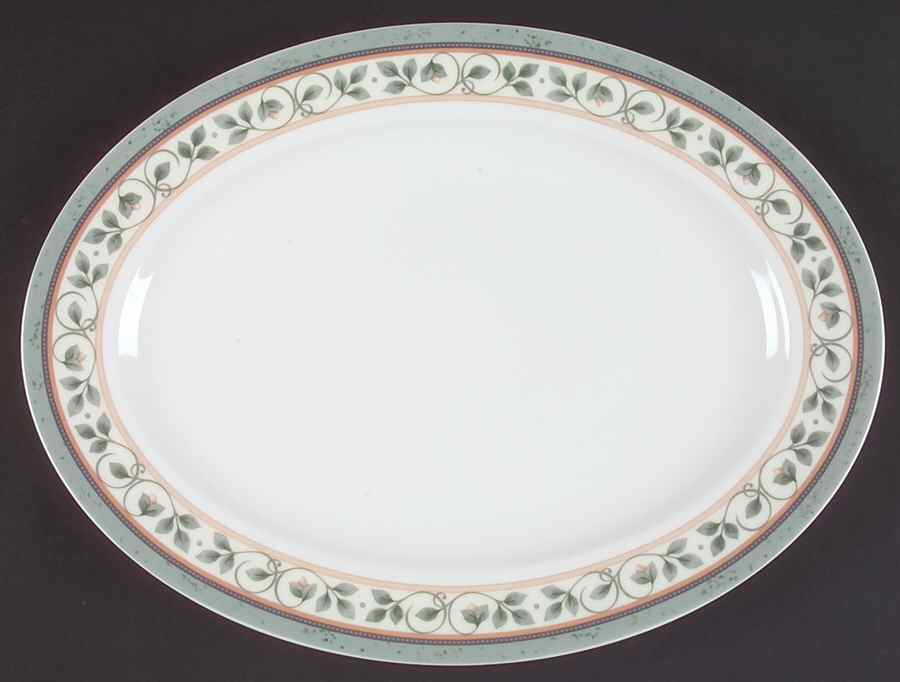 French Quarter (Bone China) 14" Oval Serving Platter by Pfaltzgraff-1