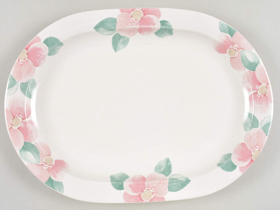 Garland Blush 14" Oval Serving Platter by Pfaltzgraff-1
