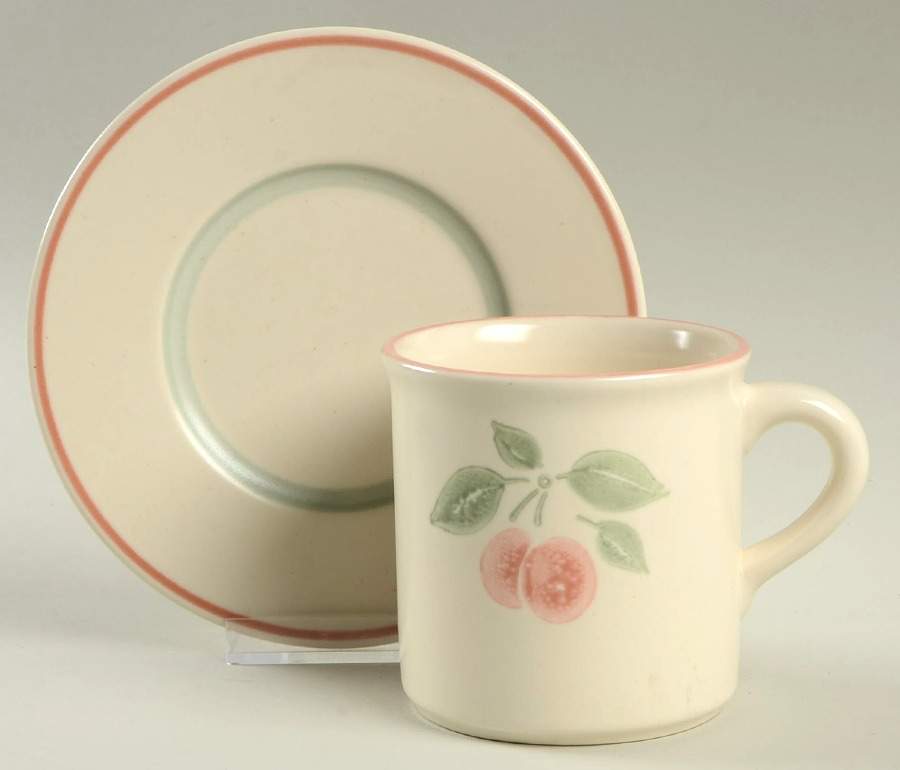 Garden Grove Flat Cup & Saucer Set by Pfaltzgraff-1