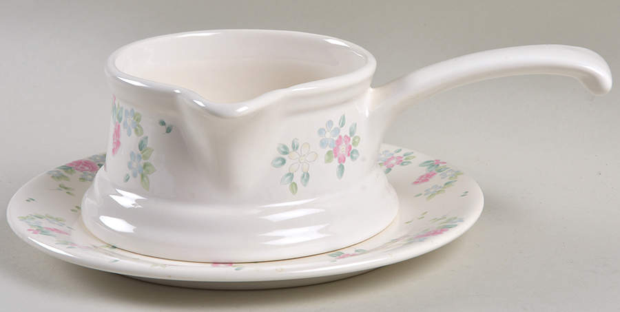 Garden Party (Spectrum Line) Round Gravy Boat & Underplate by Pfaltzgraff-1