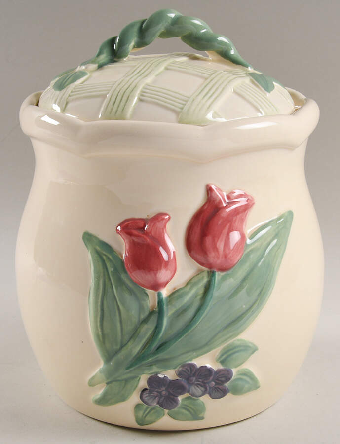 Garden Party (Garden Impressions) Large Canister & Lid by Pfaltzgraff-1