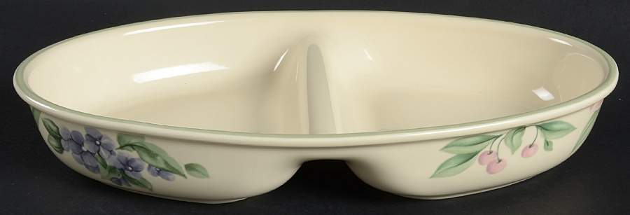 Garden Party (Garden Impressions) 12" Oval Divided Vegetable Bowl by Pfaltzgraff-1