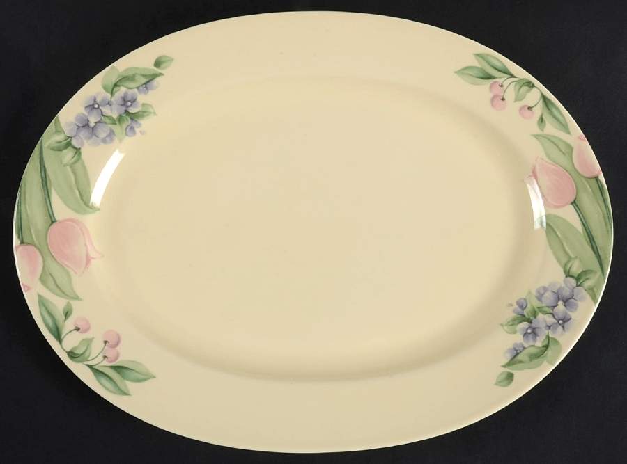 Garden Party (Garden Impressions) 14" Oval Serving Platter by Pfaltzgraff-1