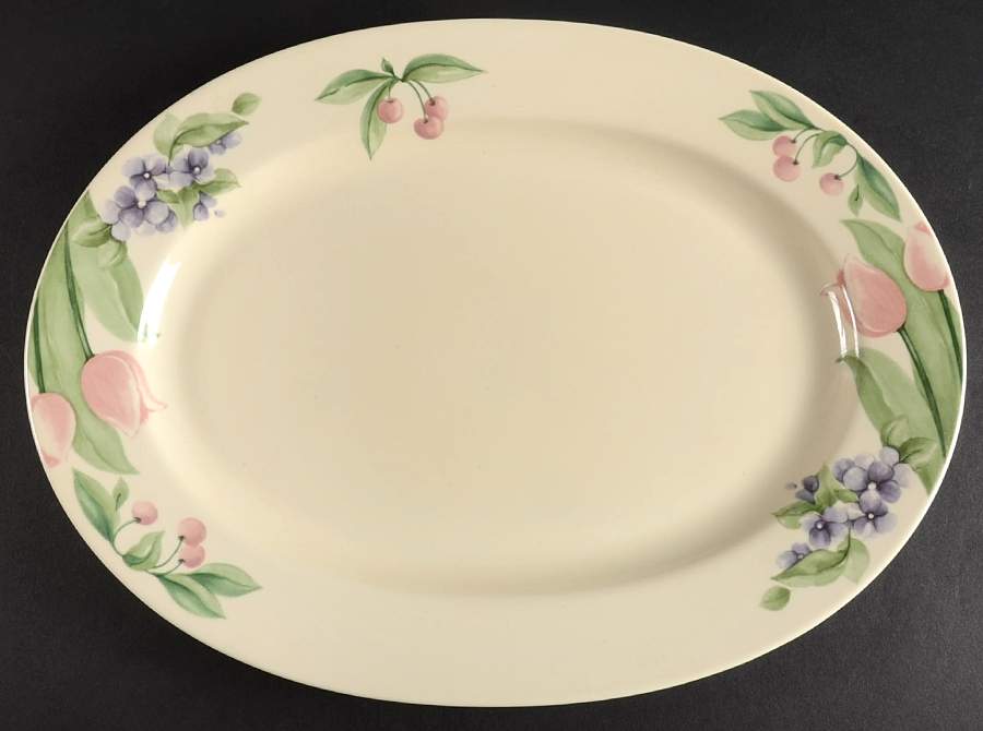 Garden Party (Garden Impressions) 14" Oval Serving Platter by Pfaltzgraff-1