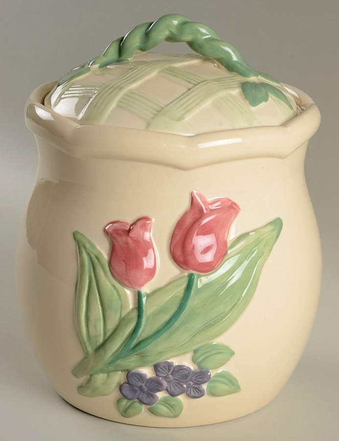 Garden Party (Garden Impressions) Cookie Jar & Lid by Pfaltzgraff-1