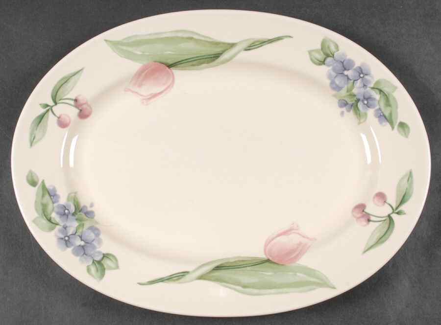 Garden Party (Garden Impressions) 12" Oval Serving Platter by Pfaltzgraff-1