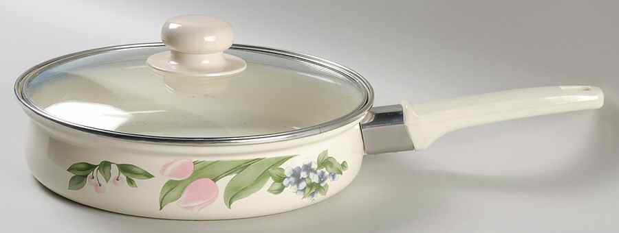 Garden Party (Garden Impressions) 9" Metal Skillet & Lid by Pfaltzgraff-1