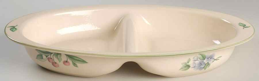 Garden Party (Garden Impressions) 14" Oval Divided Vegetable Bowl by Pfaltzgraff-1